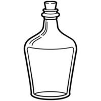 Bottle outline coloring book page line art illustration digital drawing vector