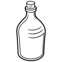 Bottle outline coloring book page line art illustration digital drawing vector