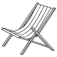 playa silla contorno colorante libro página línea Arte ilustración digital dibujo vector