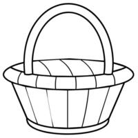 Basket outline coloring book page line art illustration digital drawing vector