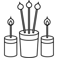 Citronella Candles outline coloring book page line art illustration digital drawing vector