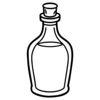 Bottle outline coloring book page line art illustration digital drawing vector