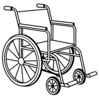 Wheelchair outline coloring book page line art illustration digital drawing vector