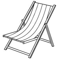 Beach Chair outline coloring book page line art illustration digital drawing vector