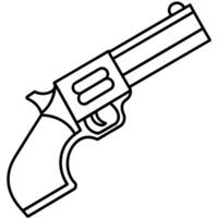 Gun outline coloring book page line art illustration digital drawing vector