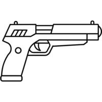 Gun outline coloring book page line art illustration digital drawing vector