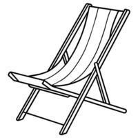 Beach Chair outline coloring book page line art illustration digital drawing vector