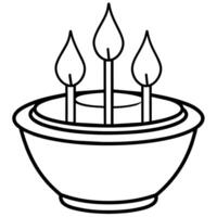 Citronella Candles outline coloring book page line art illustration digital drawing vector