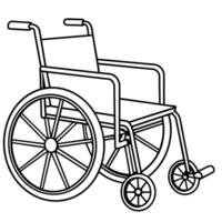 Wheelchair outline coloring book page line art illustration digital drawing vector