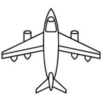 Plane outline coloring book page line art illustration digital drawing vector