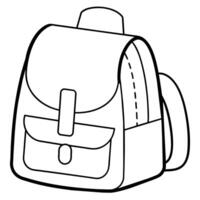 Backpack outline coloring book page line art illustration digital drawing vector