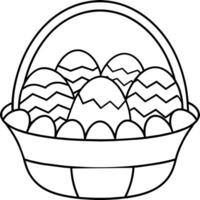 Pascua de Resurrección huevos cesta contorno colorante libro página línea Arte ilustración digital dibujo vector