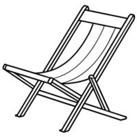 Beach Chair outline coloring book page line art illustration digital drawing vector