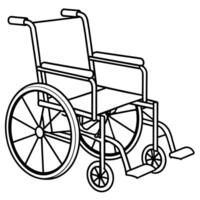 Wheelchair outline coloring book page line art illustration digital drawing vector