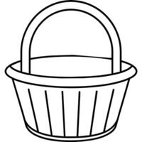 Basket outline coloring book page line art illustration digital drawing vector