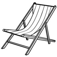 Beach Chair outline coloring book page line art illustration digital drawing vector