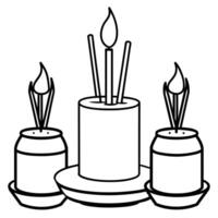 Citronella Candles outline coloring book page line art illustration digital drawing vector