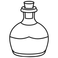 Bottle outline coloring book page line art illustration digital drawing vector