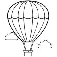 caliente aire globo en el cielo contorno colorante libro página línea Arte ilustración digital dibujo vector