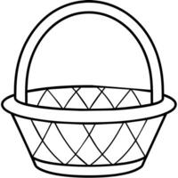 Basket outline coloring book page line art illustration digital drawing vector