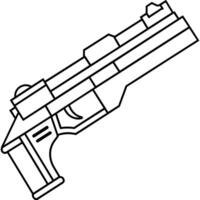 Gun outline coloring book page line art illustration digital drawing vector