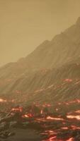 Lava Field under sunset clouds on background video