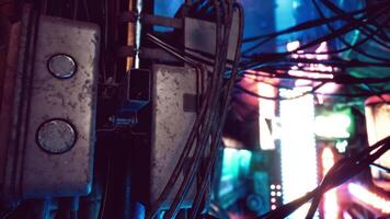 cor armários dentro néon distrito às noite dentro Japão video