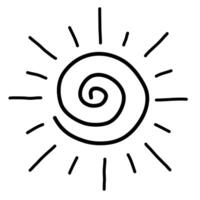 sun. hand drawn doodle line icon. vector