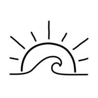 sun. hand drawn doodle line icon. vector