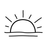 sun. hand drawn doodle line icon. vector
