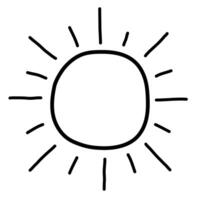 sun. hand drawn doodle line icon. vector