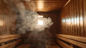 un cerca arriba de un vapor respiradero en un sauna destacando cómo calor y humedad lata estimular digestión y eliminar toxinas desde el cuerpo. foto