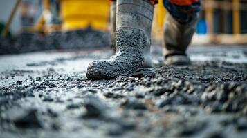 Before giving the green light for pouring technicians carefully inspect and approve the concrete mix based on their thorough testing results photo