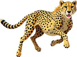 leopardo acelerador corriendo carnívoro salvaje animal vector