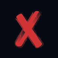 rojo X icono clipart avatar logotipo aislado ilustración vector