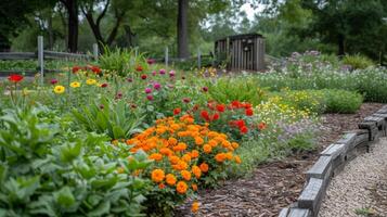 A variety of flowers and plants from delicate roses to hardy succulents make this community garden a true sight to behold photo