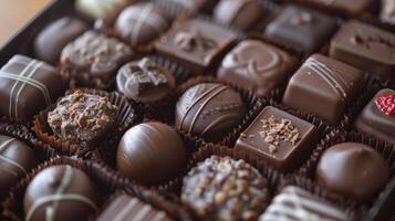 el suscripción caja incluye un variedad de chocolates asegurando ese cada mes es un único y encantador experiencia foto