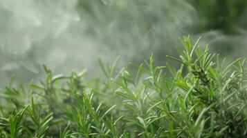 el oler de sabroso es y aromático hierbas flotando mediante el aire foto