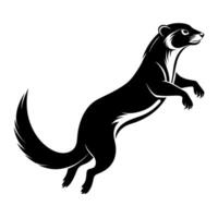 A ferret silhouette, in black color silhouette vector