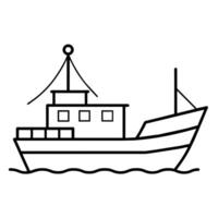 barco icono ilustración línea Arte plano estilo vector