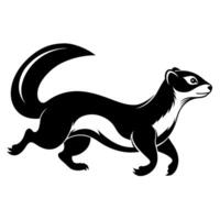 A ferret silhouette, in black color silhouette vector