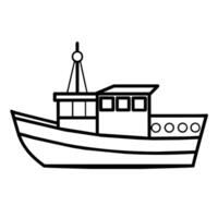 Boat Icon illustration line art flat style vector