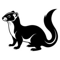 A ferret silhouette, in black color silhouette vector