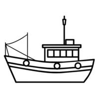 Boat Icon illustration line art flat style vector