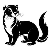 A ferret silhouette, in black color silhouette vector