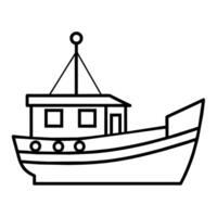 Boat Icon illustration line art flat style vector