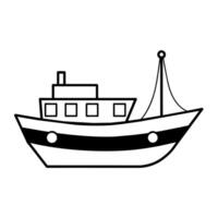 Boat Icon illustration line art flat style vector