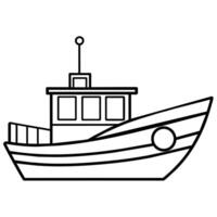 Boat Icon illustration line art flat style vector