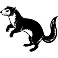 A ferret silhouette, in black color silhouette vector