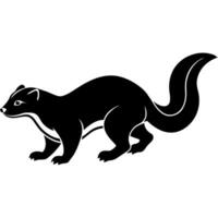 A ferret silhouette, in black color silhouette vector